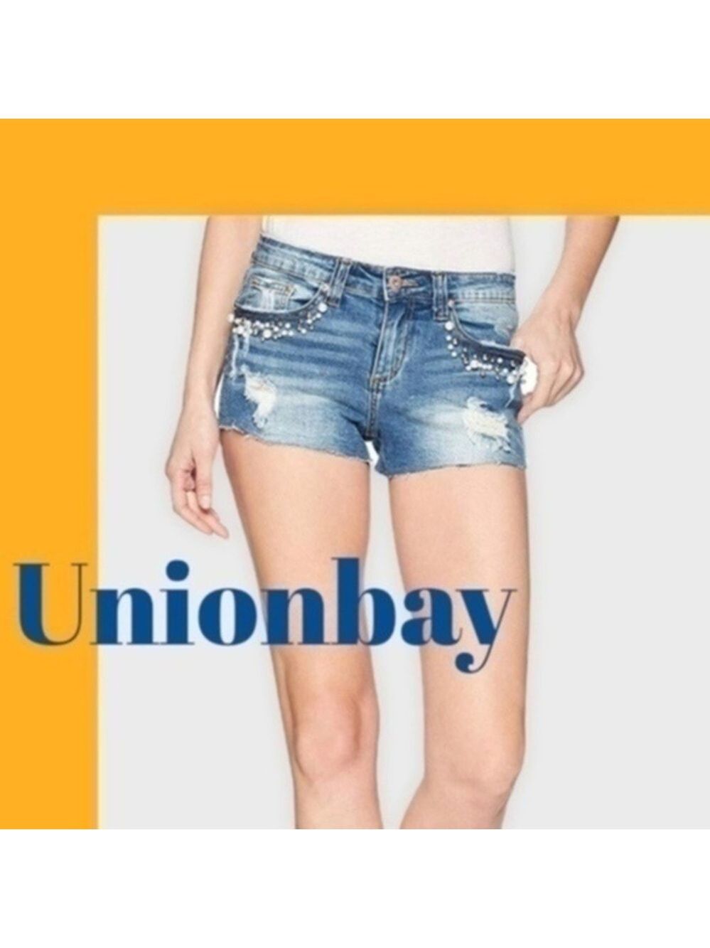 UNIONBAY Distressed Jean Shorts